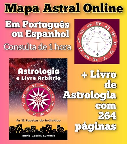 Mapa Astral Online + Livro de Astrologia: consulta de 1 hora + livro impresso com 264 páginas
