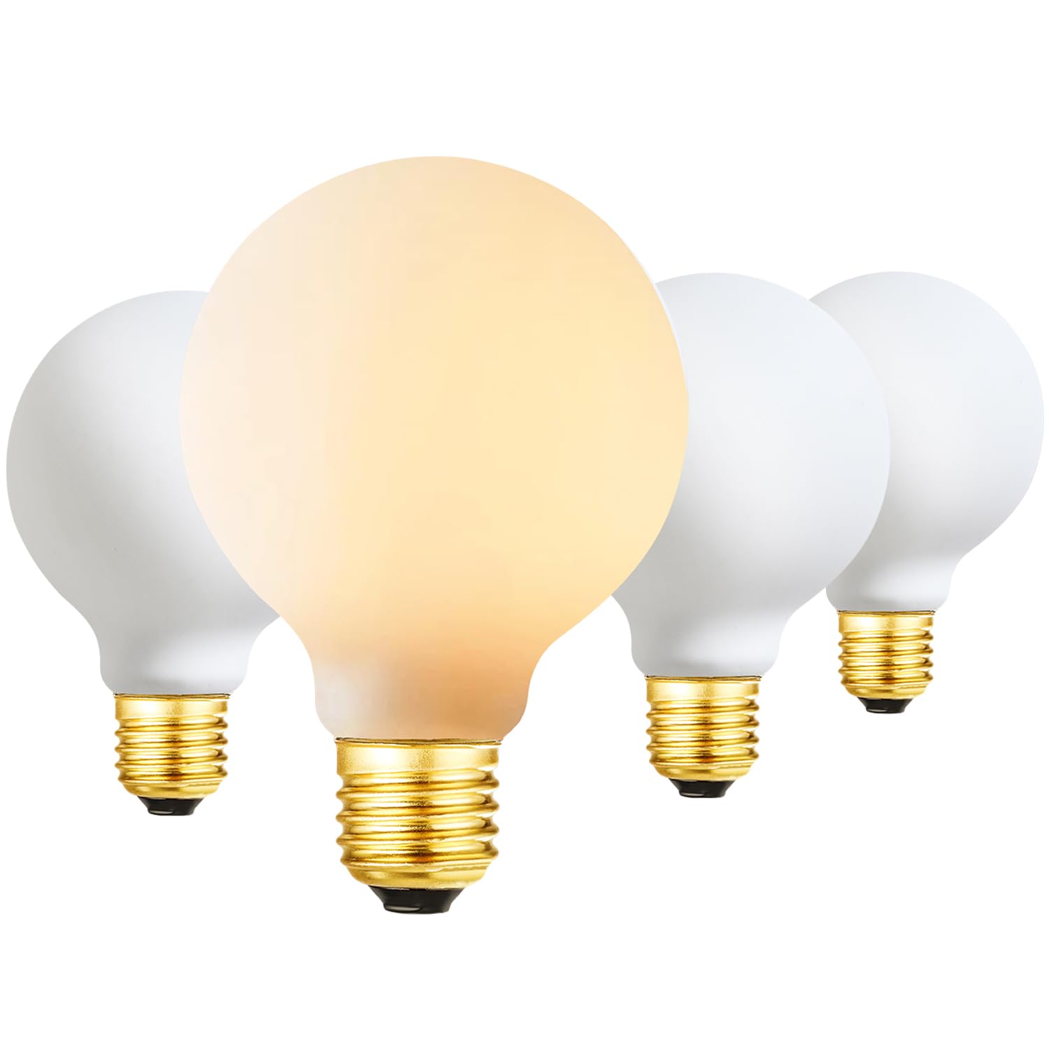 Leools LED Light Bulb G25/G80 Dimmable Flick-Free Matt 6W Frosted Glass CRI95 Warm White 600LM, 60W Equivalent Vintage LED Edison Globe Filament Light Bulb,Dim-to-Warm 2200-2700K,E26 Base, 4 Pack