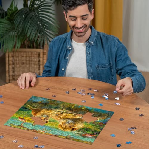 Puzzle 500 pièces Lions dans la savane Ravensburger France - vue 5