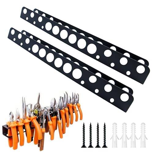 2 Stück Zangenhalter Wandhalterung Set,40 cm Wandhalterung Werkzeug,Werkzeug Wandhalter mit Schrauben und Expansionsrohr, Schraubendreher Halter,Zangen Wandregal,für Garage Werkstatt & Haushalt