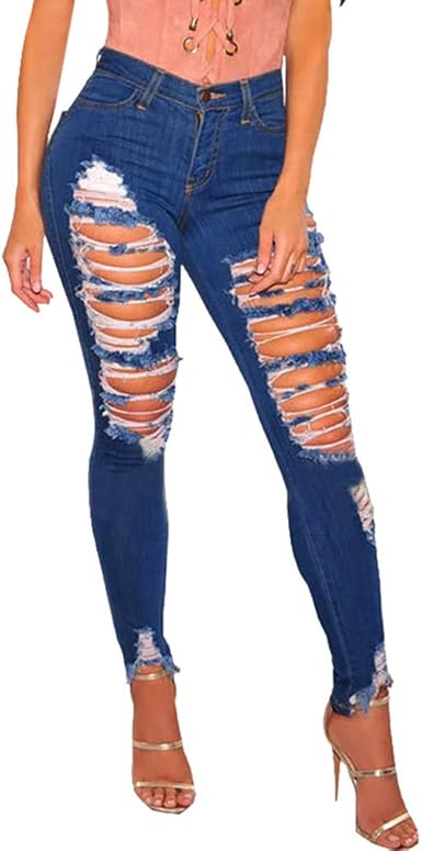 Ripped jeans for women plus size Clearance