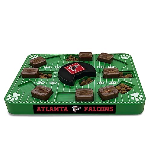 Image of Pets First NFL Atlanta Falcons Puzzle Toy for Dogs, Slow Feeder Board for Pets, Interactive Doggie Treat Toy