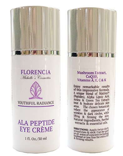 Florencia ALA Peptide Under Eye & Neck Lifting Cream - Anti-Aging Wrinkle Cream - Hydrating Peptide Eye Cream for Men & Women - Moisturizer with Hyaluronic Acid & Peptides for Dark Circles, Puffiness