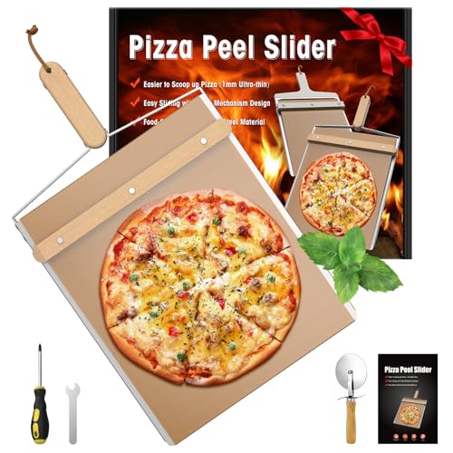 Non-stick Sliding Pizza Peel Great For Beginners,large Pizza Peel Metal Sliding Tray 22” X 13” Making 10-16 Inch,pizza Boards 5.5