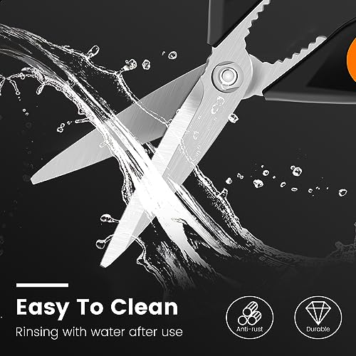 Vaasee 2 Pack Sharp Kitchen Scissors Set with Magnetic Holder - image 5