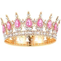 1 Stück Krone Damen Prinzessin Tiara Kristall Krone Damen Vintage Tiara Krone für Frauen Glitzernde Braut Diadem Haarschmuck für Brautkrone,Hochzeit,Abschlussball,Festzug Geburtstag Party(B)