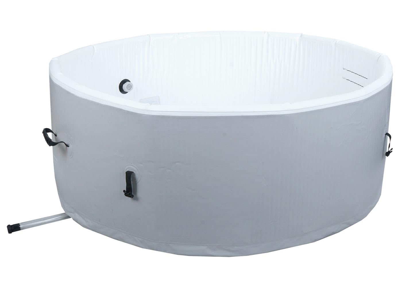 Mendler Whirlpool HWC-N97, Ersatz-Pool 5 Personen, In-/Outdoor aufblasbar Dropstitch-Gewebe, rund Ø180cm grau-weiß