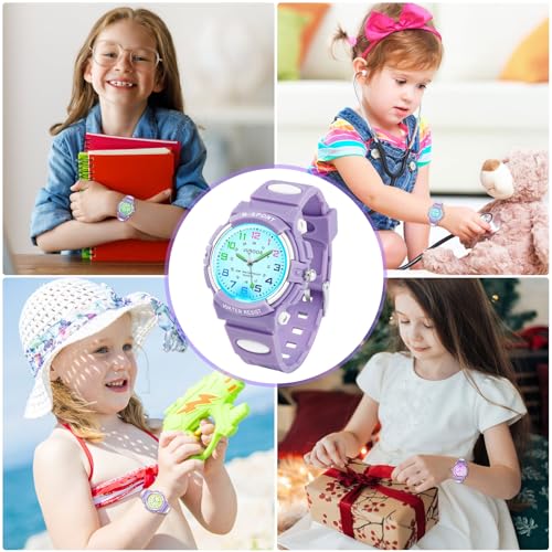 Image of Juboos Kids Watch Analog for Boys Girls, Childrens Waterproof Soft Strap Kids Time Teaching Quartz Wristwatch for Ages 5-15