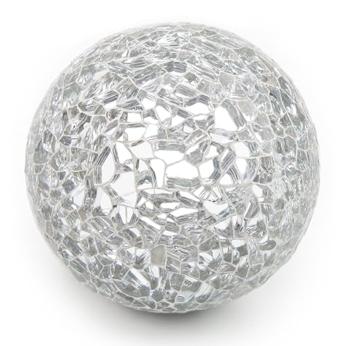 Woration Dekorativ Kugel Satz 6,5cm Mosaik Silber Dekoration für Schalen, Vasen, Tische, Hochzeit, Party