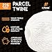 Parcel Twine - Polyester Cord Twine String 225' - Extra Strong Thick White String Spool - Ties Easily and Securely- Packaging Rope, Lacing Cord, Braided Line for Craft Supplies and Packing
