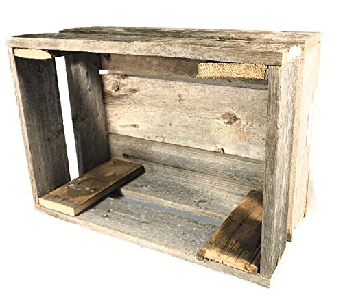 Barnwood Decor of OKC | Old Farmhouse Barnwood Crate [Decorative Weathered Wood Crate] Made in USA!!
