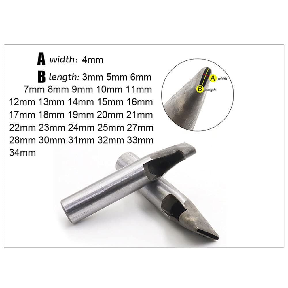 1 szt.Szerokość 4mm skórzany owalny kształt dziurkacz owalny kąt rozstawienie paska narzędzia do dziurkowania DIY Craft skórzany dziurkacz narzędzie do wiercenia otworów, 19mm X 4mm