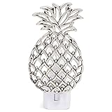Midwest Silver Pineapple Night Light 7 Watt Electric Zinc Alloy