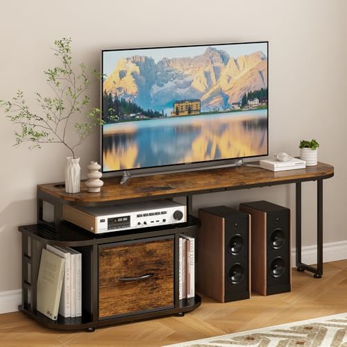 Recopilación de Centro de Entretenimiento Flotante Top 10. 47 GILLAS 110cm Mesa de TV Flotante de Doble Uso, Centro de Entretenimiento para TV Minimalista, Mesa para TV Grande, Soporte de TV Moderno con Estantes de Almacenamiento Abiertos...