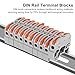 50Pcs DIN Rail Terminal Blocks Compact 24-12 AWG Wire Connectors for Electrical Control Panels Industrial Use - Grey