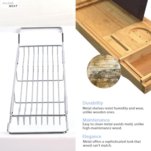 Marbbnest EUR00700BG Bathtub Tray Caddy For Luxury Bath Expandable Extra Wide Bath Tub Tray thumb #3