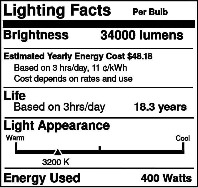 Replacement for GE 20931, MVR400/SP30/VBU/HO, 400 Watt, Mercury Vapor HID Light Bulb (1 Pack)