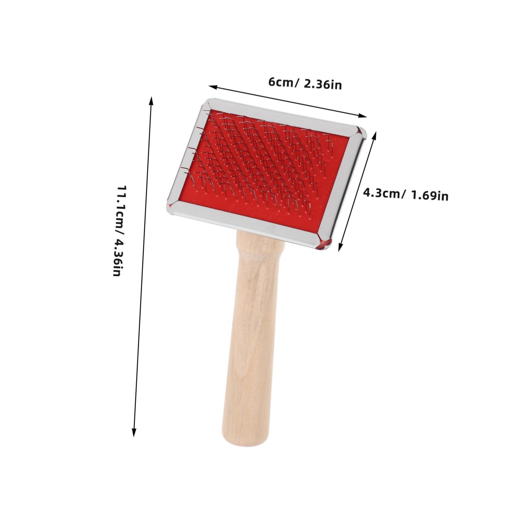 CIYODO Ergonomic Wooden Handle Dog Cat Grooming Comb Efficient Pet Hair Removal Tool for Shedding Dematting Precision for Soft Easy