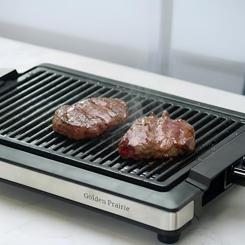 Indoor Grills Electric Smokeless, 1600W BBQ Grill with Water-Filled Drip Tray, 15-Inch Nonstick Grate for Steaks & Korean BBQ, Rapid Heating for Searing by GOLDEN PRAIRIE - Used condition - Image 5
