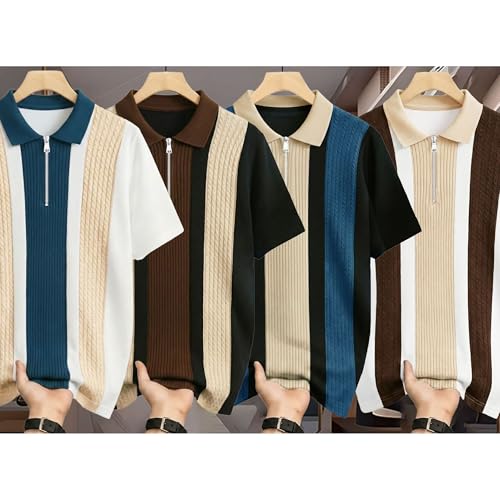 Image of AUSK Men Printed Polo Neck Cotton Blend T-Shirt (Regular Fit, Half Sleeve) || Tshirts for Mens