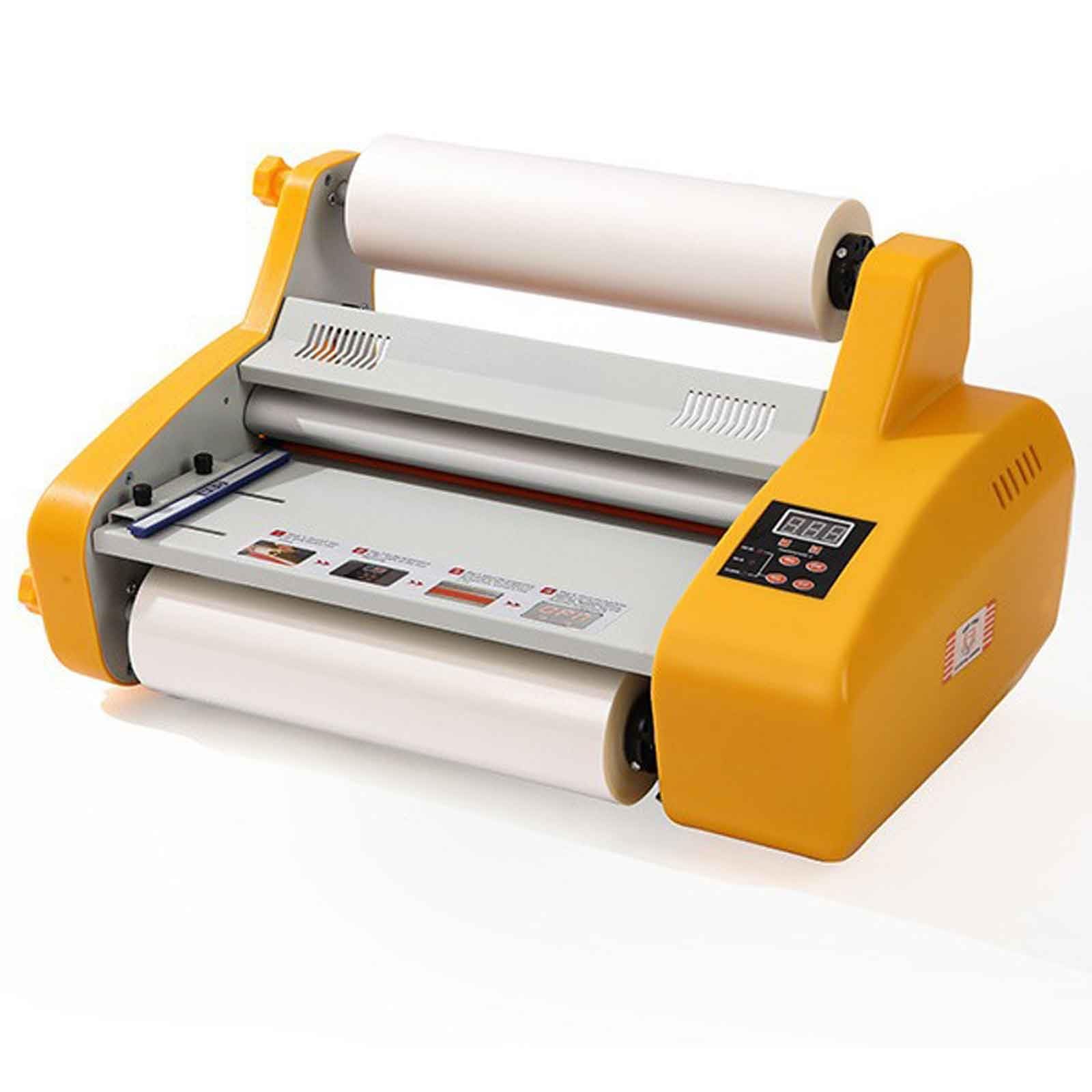 Laminatrice a rulli caldi e freddi da 600 W, 330 mm/A3, plastificatrice singola e bilaterale a 4 rulli, termoformato, da 13 pollici, regolabile da 0 a 150 °C, per menù