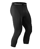 3/4 Men's Compression Pants - Athletic Running Capri Tights Quick Dry Basketball Sports Leggings Gym Workout Base Layer