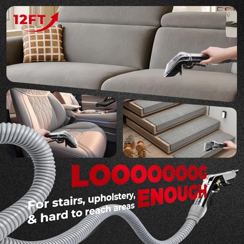 Image of OEM Standard Upholstery Tool Attachment, Better Extractor Hose Kit Compatible with Mighty Pro|Mighty Pro X3|Wide Track Carpet Cleaning Machines, Shop Vac Extractor Kit for Carpet & Upholstery Cleaning