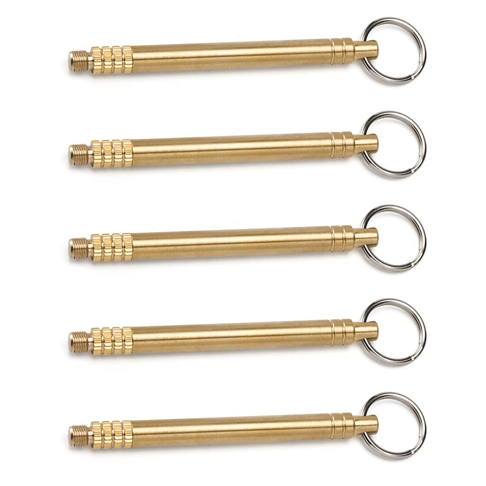 MAYUCYING 5 Pcs Portable Toothpicks with Key Ring Metal Toothpick Titanium Toothpicks Multifunctional Metal Toothpick for Outdoor Picnic and Camping