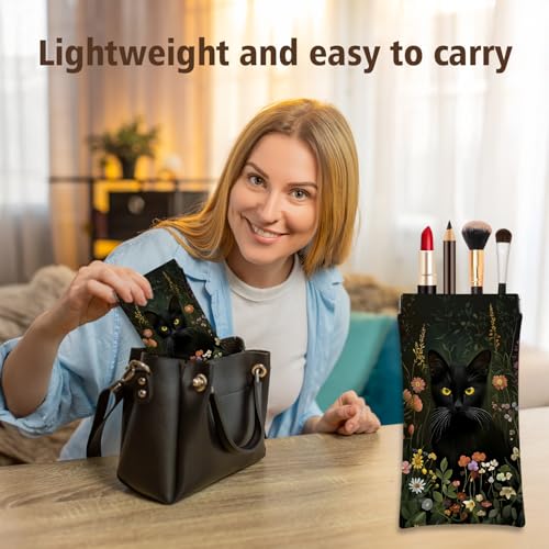 Image of Eyeglasses Sunglasses Case PU Soft Squeeze Top Glasses Pouch for Women Men,Animal Pattern Portable Anti Scratch