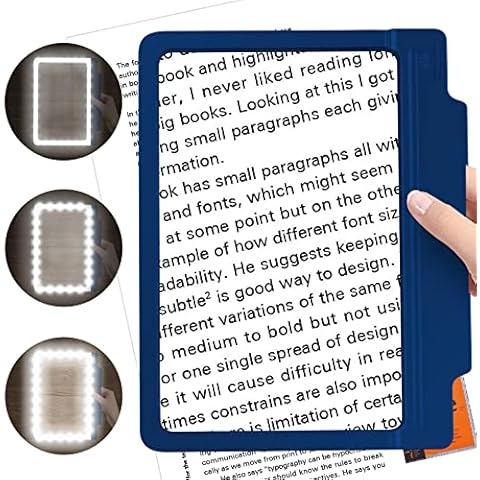 4X Magnifying Glass for Reading, Large and Lightweight Magnifier with 36 Ultra-Bright LED Lights Provide Full-Page Viewing Area Evenly Lit Perfect for Low Vision Person and Seniors(Blue) Cover