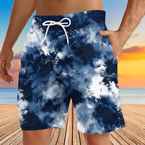 Men Swim Trunks Quick Dry Gradient Beach Drawstring Shorts Funny Colorblock Swimwear Summer Boardshorts Bathing Suits2