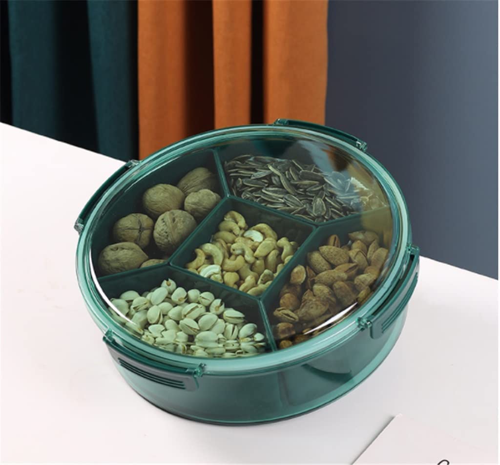 Snack-Serviertablett,versiegeltes Snack-Tablett Wohnzimmer-Couchtisch Atmosphärische Kombination aus Süßigkeiten-Trockenobst-Tablett mit großer Kapazität (Color : Vert, Size : 30.5 * 9.8cm) ( Color :