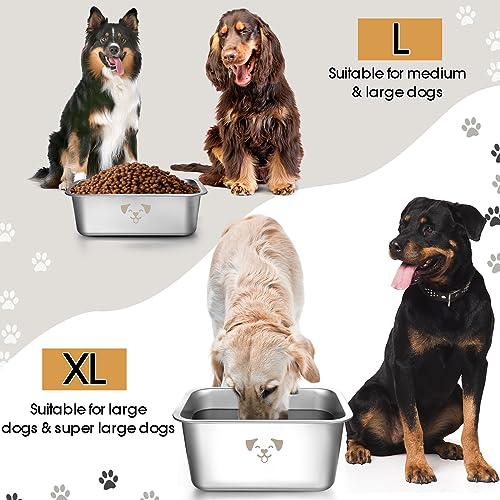 4 Pcs Large Water Bowls for Dogs Large Dog Food Bowls Stainless Steel Extra Large Dog Bowl Metal Pet Bowls Rust Resistant Large Capacity for Pets Dogs(2.65 Gallon) 4 Pcs Large Water Bowls for Dogs Large Dog Food Bowls Stainless Steel Extra Large Dog Bowl Metal Pet Bowls Rust Resistant Large Capacity for Pets Dogs(2.65 Gallon)