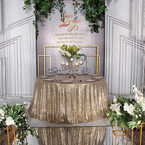 Eternal Beauty Sequin Tablecloths Round Light Gold 274 cm wedding Halloween Chrismas Party Banquet New Year’s Day - Image 3