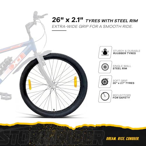 Image of XCi Stormrider 26-Inch Tires Single Speed Rigid Suspension V-Brakes Youth 12+ Years 17-Inch Ultra Light Steel Frame Blue White Bicycle