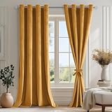 Photo Gallery dwcn tende in velluto giallo senape, con occhielli, set da 2 pezzi, altezza 245 x 140 cm, opache, in velluto con cravatte, per camera da letto, morbide e oscuranti, in velluto spesso Photo Gallery dwcn tende in velluto giallo senape, con occhielli, set da 2 pezzi, altezza 245 x 140 cm, opache, in velluto con cravatte, per camera da letto, morbide e oscuranti, in velluto spesso