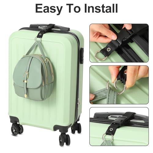 Ouligay 2 Stück Add A Bag Gepäckgurte, Luggage Strap for Jacket Bags, Jackenhalter Rucksack Verstellbare Gepäckgurte für Taschen, Machen Sie Ihre Hände Frei Add A Bag Strap Reisezubehör, Schwarz
