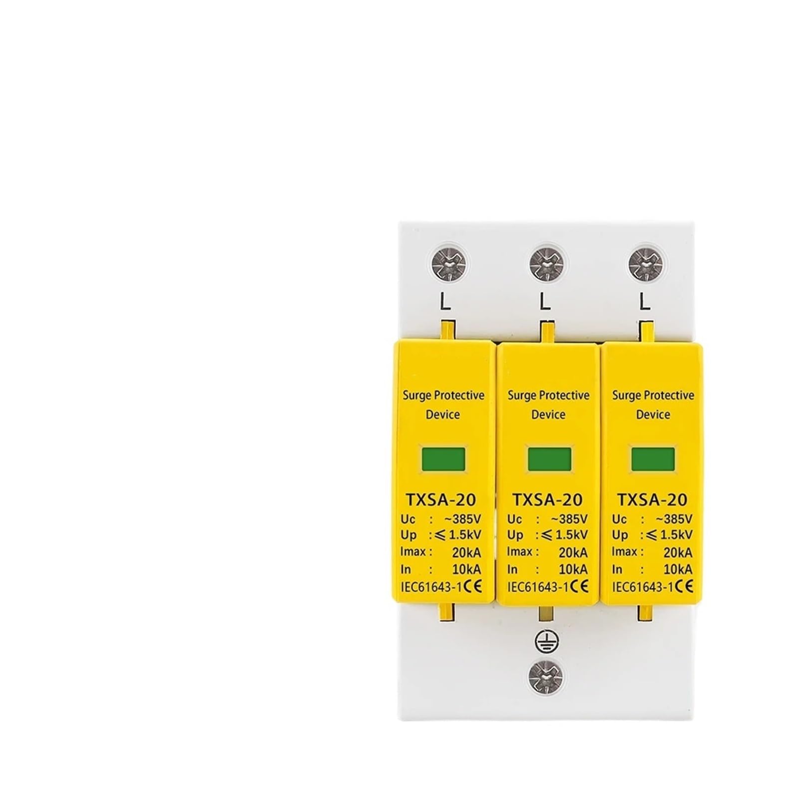 Protector contra sobretensiones y pararrayos Dispositivo de protección contra sobretensiones por Rayos for el hogar, 1P, 2P, 3P, 4P, 20KA, 40KA, 60KA, 385 V, CA, 10KA, 30KA(4P,10-20KA)