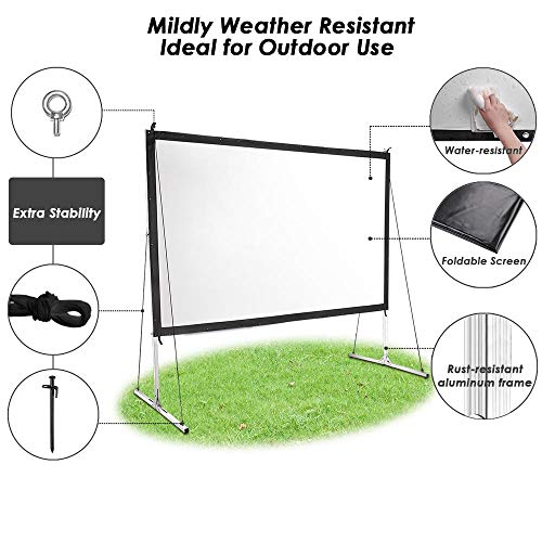 Pantalla portátil para proyector 100 pulgadas con soporte miniatura 4
