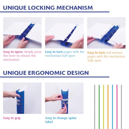 Exacompta Guildhall Ergogrip Binder, 4 Ringe, A4, extra breit, Smaragdgrün, 1 Stück