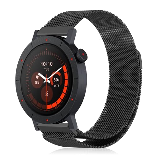 #VerdientProvisionen<br>Armband Kompatibel mit CMF by Nothing Watch 3 Pro [Edelstahl Metall Einstellbar Ersatzband] [Weich Atmungsaktiv] Magnetversch Mesh Gewebte Uhrenarmband für CMF by Nothing Watch 3 Pro Schwarz