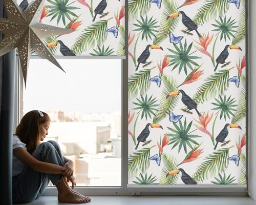 Store occultant sans perçage 60x180cm au design toucans chic