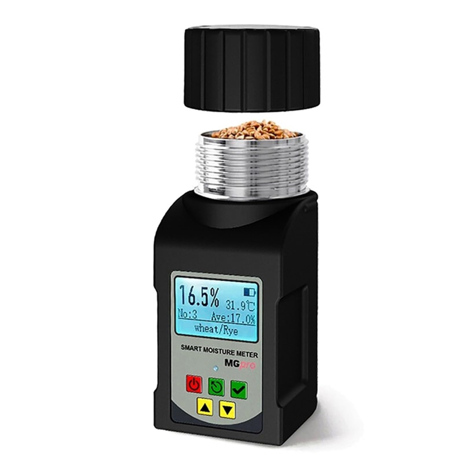5-in-1 Portable Grain Moisture Meter, 25 Grains,Smart Humidity Tester for Wheat Bean Peanut Moisture Detector High Sensitivity