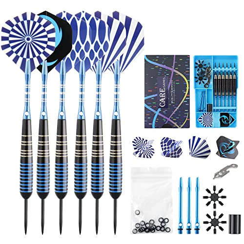 CareGames Ensemble fléchettes acier 24g mallette bleu