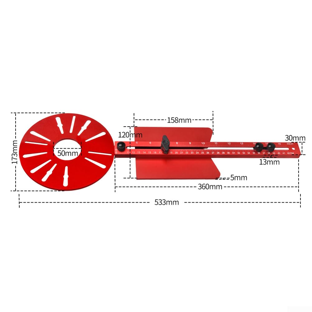 Verstellbare Tauchbasis für Oberfräse 443mm Aluminium(c)