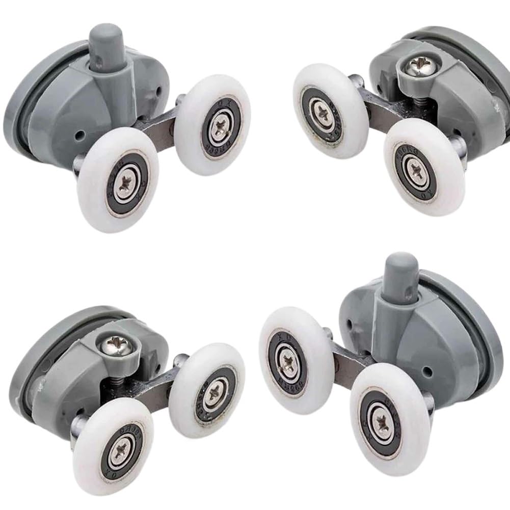 Shower Door Rollers 4pcs Twin Bathroom Shower Door Roller Runner Wheels Sliders 19/23/25/27mm Dia Rooms Cabins Pulley Hardware Accessori(23mm)