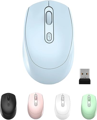 ONE-UP Ratón inalámbrico, mouse silencioso de 2.4G, mouse de computadora con receptor nano USB para laptop, Chromebook, PC, Mac, Windows y trabajo