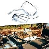 WTZMOTO Motorcycle Mirrors Chrome - 10mm Motorcycle Side Mirrors Compatible with Honda Shadow 750 Honda vtx 1800 Kawasaki Vulcan Vstar 1100 Cruiser Scooter