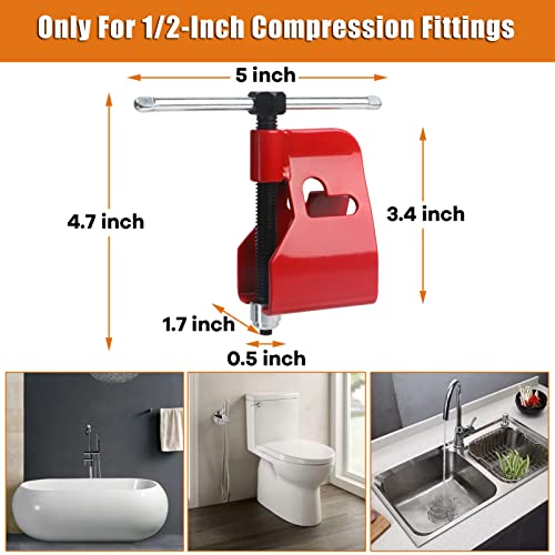 Compression Sleeve Puller Tool Remove Ferrule & Nut Of Pipe, Ferrule Puller For 1/2” Copper Water Compression Sleeve & 1/2-Inch Copper Tubing, Plumbing Tools Compression Ring Removal Tool - Image 5