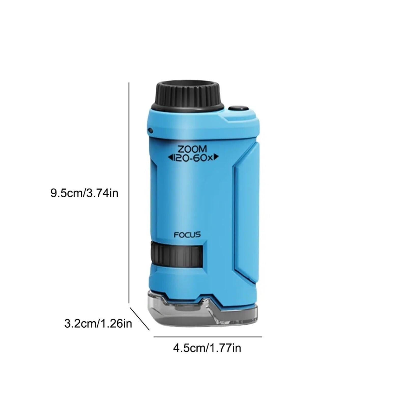 Microscopio Portátil De 2 Piezas 60x-120x con Luz LED Mano